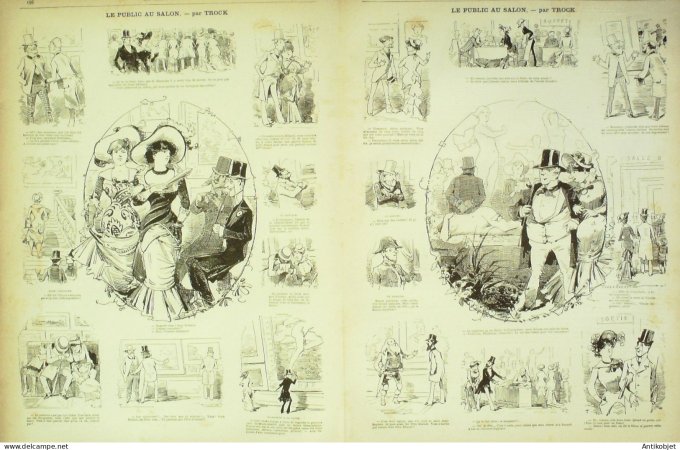 La Caricature 1881 #  77 Le public au salon Trock Gd Prix Robida Loys