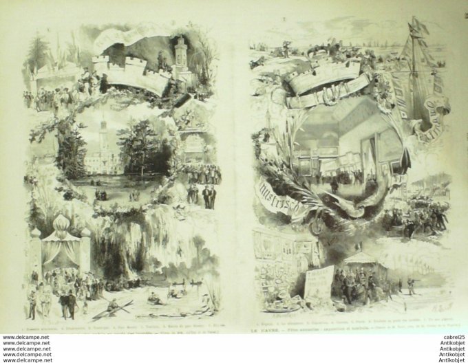 Le Monde illustré 1875 n°956 Belgique Anvers Tarbes (65) Fecamp Le Havre (76) Boulogne (92) Armes Ja