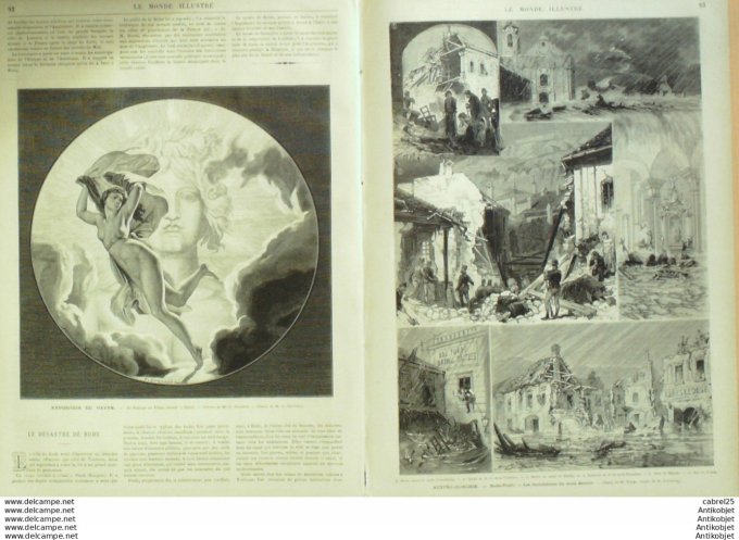 Le Monde illustré 1875 n°956 Belgique Anvers Tarbes (65) Fecamp Le Havre (76) Boulogne (92) Armes Ja