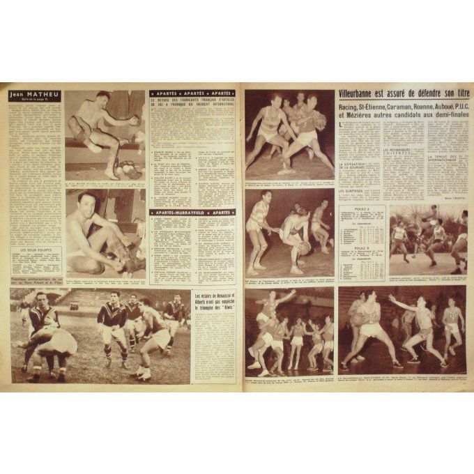Miroir Des Sports 1956 #  550 16 Jan Humez Strez Dufau Roucaries France Ecosse