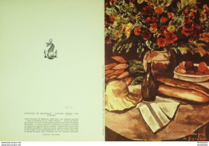 Menu illustré (Dunoyer Segonzac) Paquebot Gal Leclerc (88e voyage 3) 1963