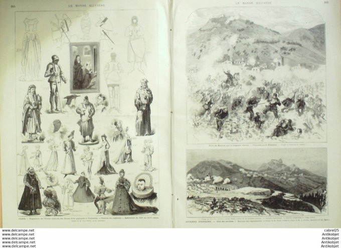 Le Monde illustré 1874 n°917 Alzonne (11) Gué De La Rougeanne Espagne Biurrun Perula