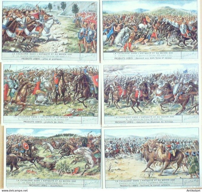 Chromo Liebig Sang 1488 Cavalerie dans l'Antiquite & Moyen Age (1950)