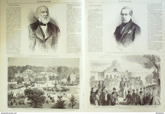 Le Monde illustré 1864 n°377 Cherbourg (50) Angers (49) Espagne Valdemoro Algérie Oran