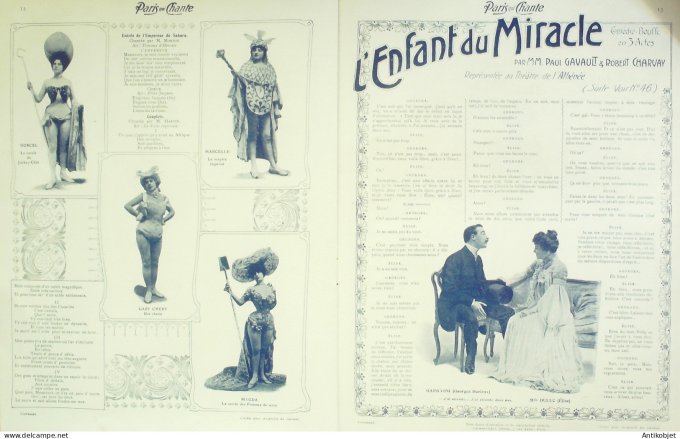 Paris qui chante 1903 n° 48 Bordo Dranem Diéterle ,Cassive Germain Duluc Garbagni