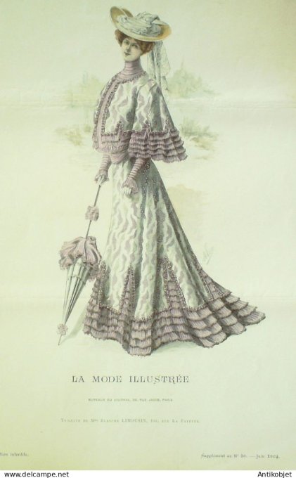 Gravure Mode illustree 1904 # 26 (Old Fashion plate) RARE