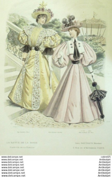 Gravure Mode La Gazette 1895 # 28 (Old Fashion plate)