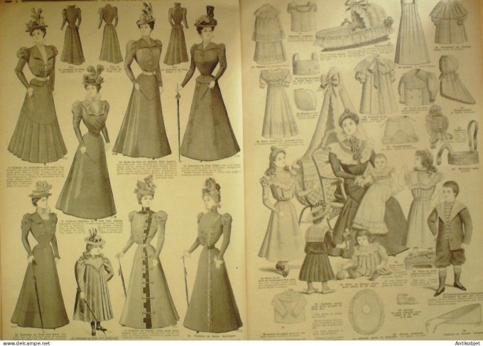 La Mode du Petit journal 1898 n° 13 Toilettes Costumes Passementerie