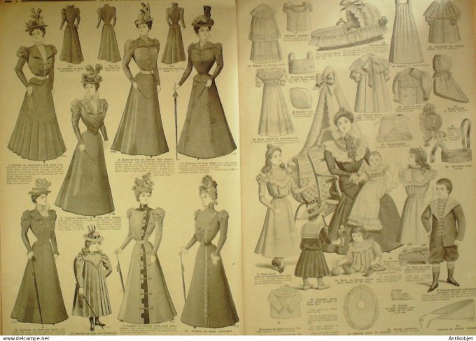 La Mode du Petit journal 1898 n° 13 Capotes Layette Costumes dames