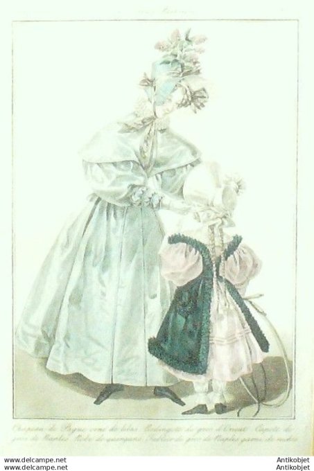 Gravure Mode Costume Parisien 1831 # 2886 (eau forte old Fashion plate