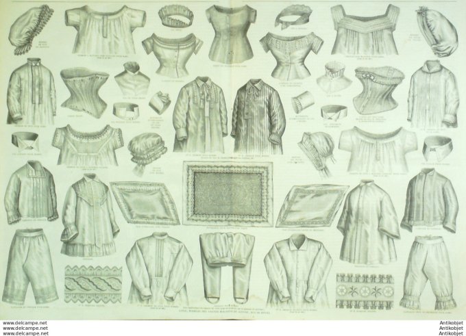 Gravure de mode La Mode illustrée (Lingerie Bonneterie)