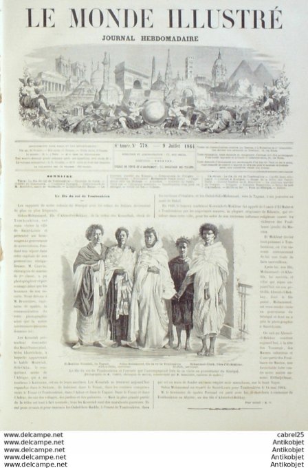 Le Monde illustré 1864 n°378 Bourges (18) Marseille (13) Algérie Ouled Nails Ain Ta Ouzara Arcachon 