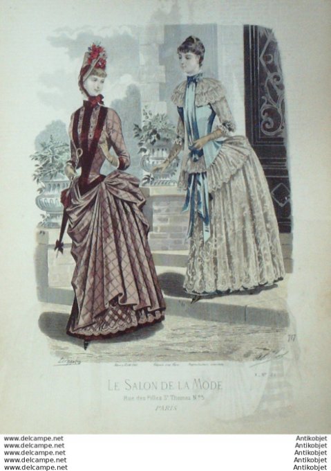 Gravure Mode Salon 1884 #  717 (Old Fashion plate)
