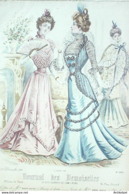 Gravure Mode J.Demoiselles 1898 # 5183 (Old Fashion plate)