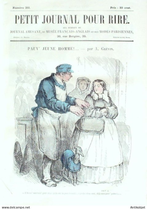 Petit journal pour Rire 1860 # 251 Pauv' jeune homme Grevin