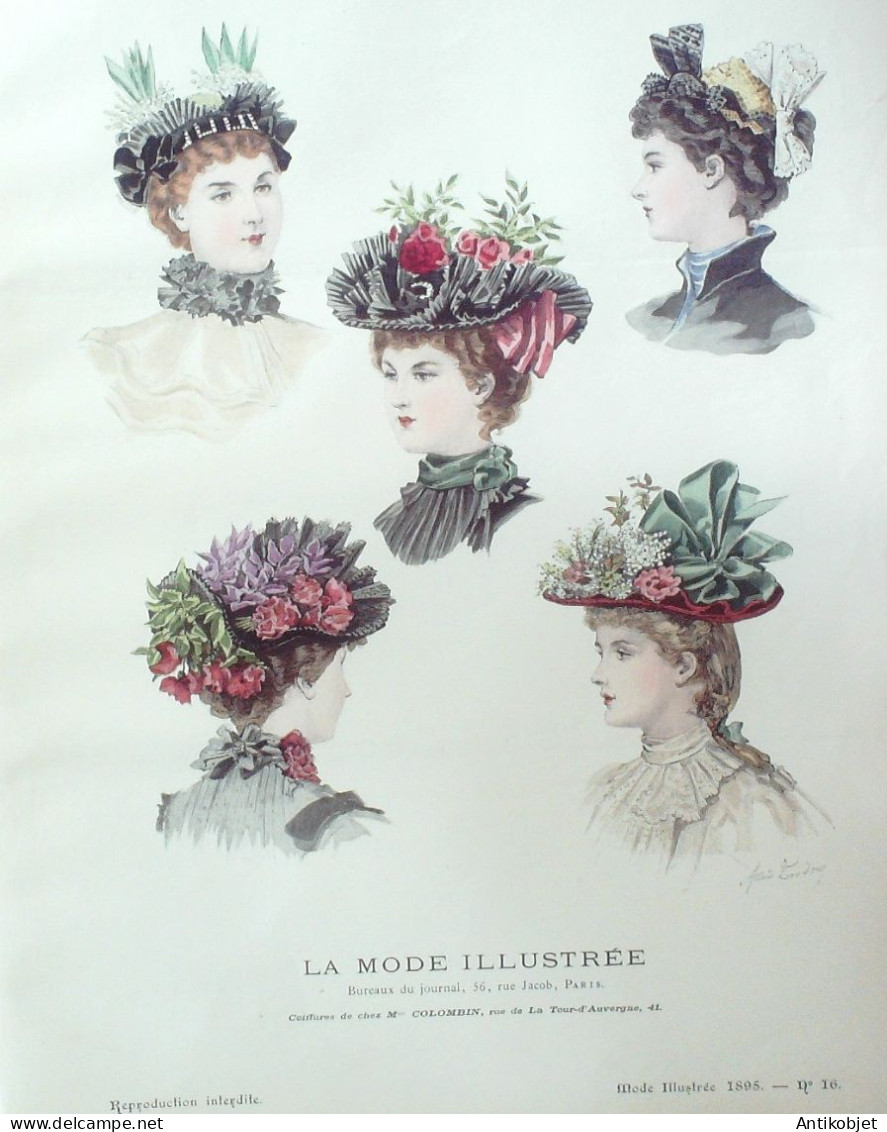 Gravure Mode illustree 1895 # 16 (Old Fashion plate) RARE