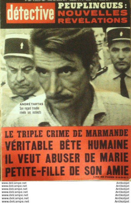 Détective 1967 # 1097 Marmande Françoise Dorléac Peuplingues Montbéliard Salignac