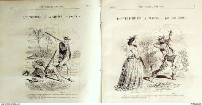Petit journal pour Rire 1868 #   37 L'Ouverture de la chasse Cham