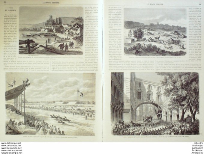Le Monde illustré 1864 n°378 Bourges (18) Marseille (13) Algérie Ouled Nails Ain Ta Ouzara Arcachon 