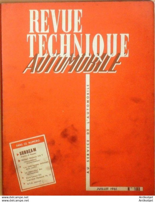 R.T Automobile Ford Consul 315 Sunbeam Alpine Rapier Panhard PL 17 Tigre 183 # 1961