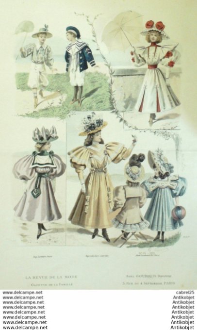 Gravure Mode La Gazette 1895 # 26 (Old Fashion plate)