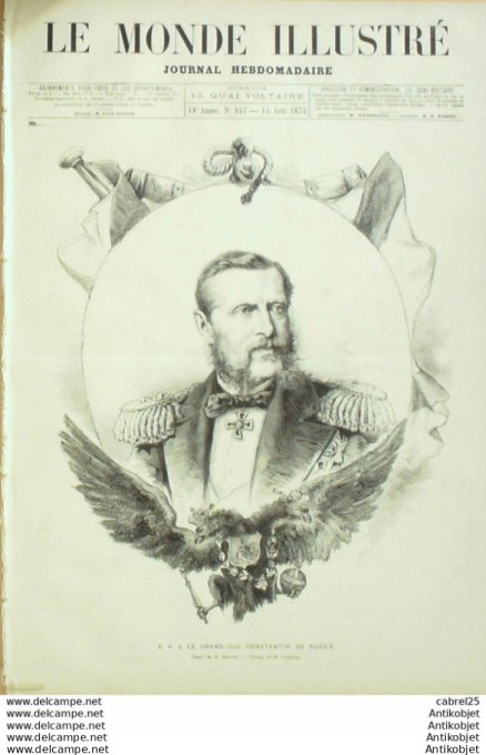 Le Monde illustré 1875 n°957 St Germain En Laye (78) Compiegne (60) Russie Duc Constantin Angleterre