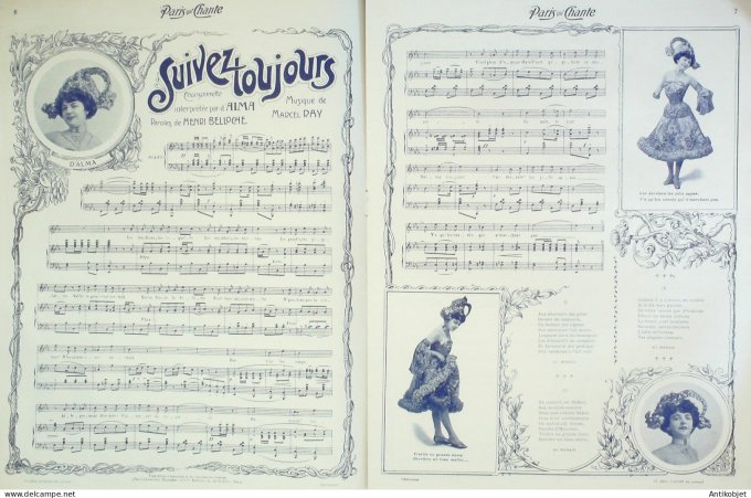 Paris qui chante 1904 n° 79 Dalbret Yvain Alma Rimbault Dickson Dranem Verse