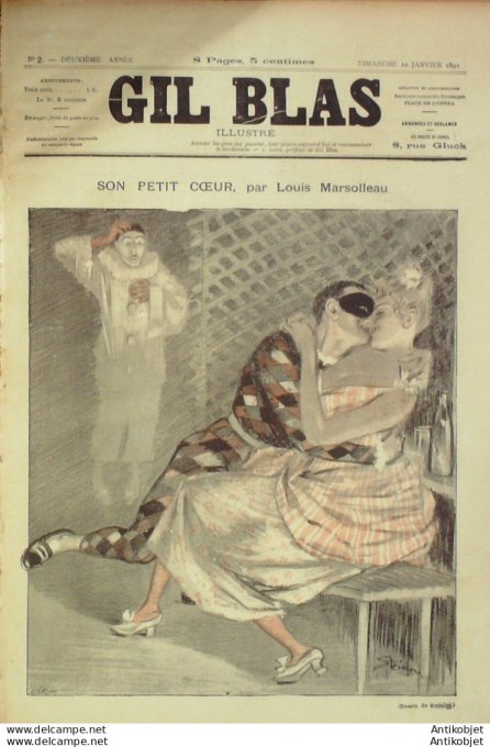 Gil Blas 1892 n°02 Louis MARSOLLEAU A.GUILLAUME Henry de FLEURIGNY Jacques FERNY