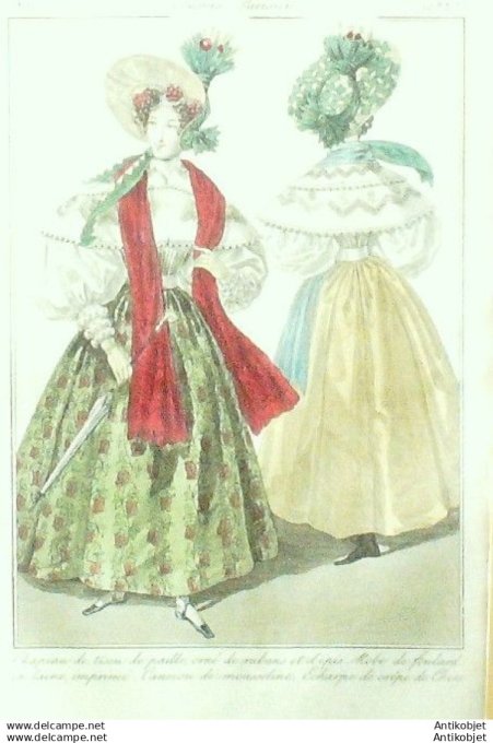 Gravure Mode Costume Parisien 1831 # 2888 (eau forte old Fashion plate