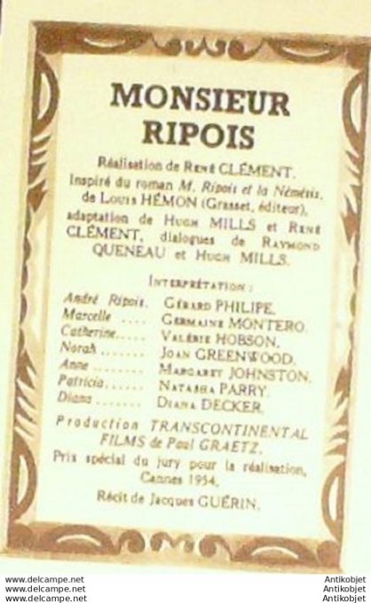 Monsieur Ripois Gérard Philippe Germaine Montero + Film