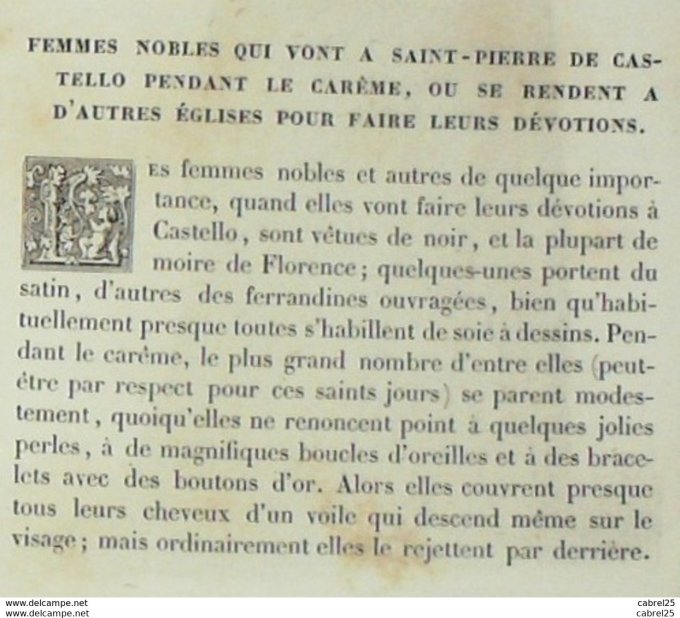 Italie Femme noble au carême à St PIERRE de CASTELLO 1859