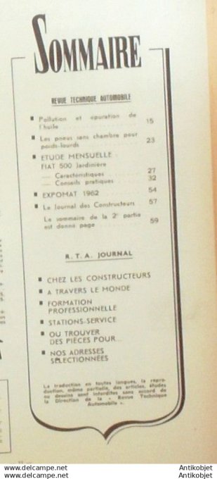 R.T Automobile Fiat 500 Allumeurs Expomat 195 # 1962