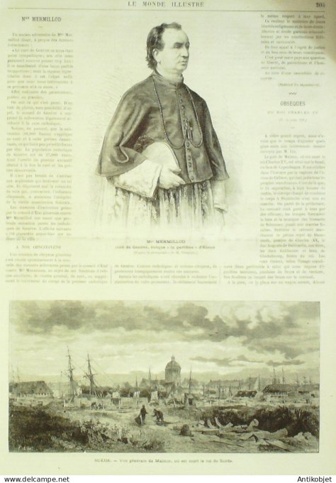 Le Monde illustré 1872 n°808 Suisse Friburg Suède Malmoe mort Charles XV