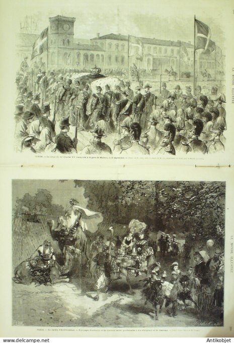 Le Monde illustré 1872 n°808 Suisse Friburg Suède Malmoe mort Charles XV