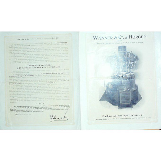 Catalogue WANNER HORGEN machines automatiques SUISSE 1920 55