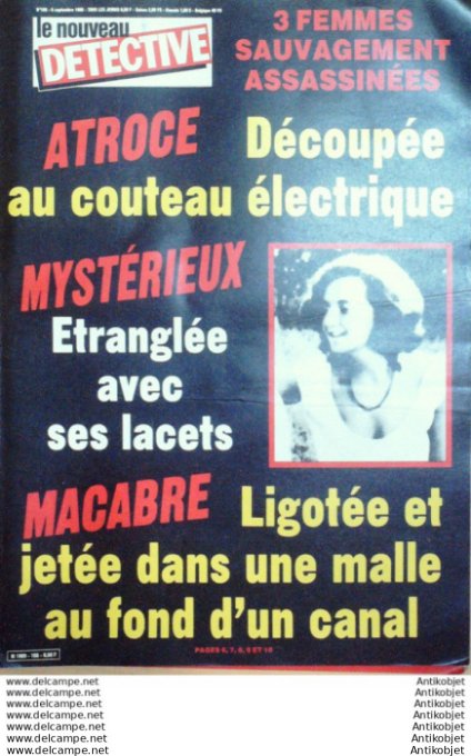 Détective 1985 # 155 Dax Paris 16 Argenton/Creuse Rouen Nice Perpignan Epernay