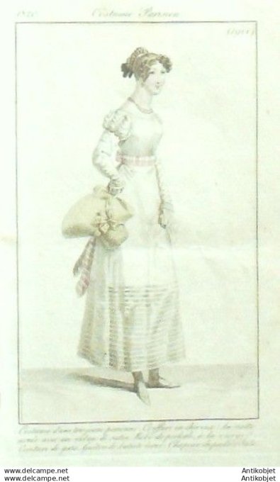 Gravure Mode Costume Parisien 1820 # 1900 (eau forte old Fashion plate