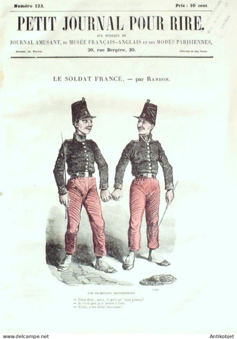 Petit journal pour Rire 1858 # 123 A la marche Marcelin