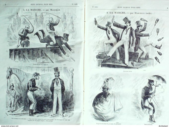 Petit journal pour Rire 1858 # 123 A la marche Marcelin