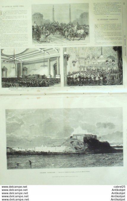 Le Monde illustré 1874 n°918 Arras (62) Montpellier (34) Nimes (30) Le Havre (76) Sénégal Dakar Ile 