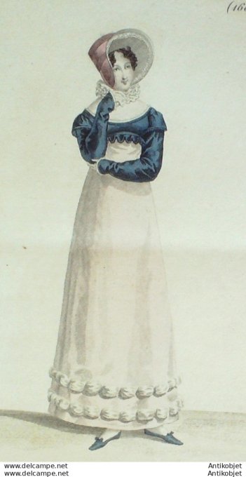 Gravure de mode Costume Parisien 1817 n°1683 Spencer de velours