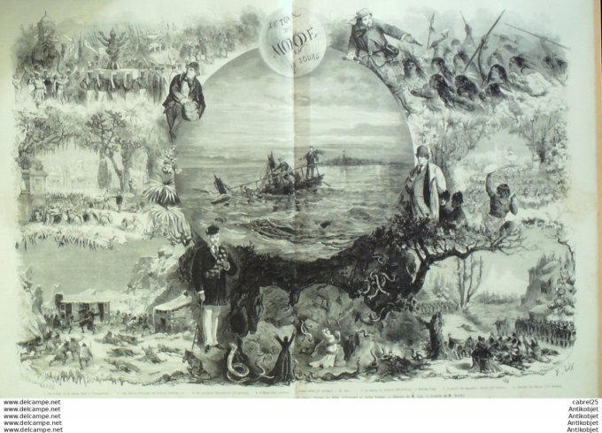 Le Monde illustré 1874 n°918 Arras (62) Montpellier (34) Nimes (30) Le Havre (76) Sénégal Dakar Ile 