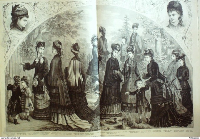 La Mode illustrée journal + gravure associée 1876 # 40