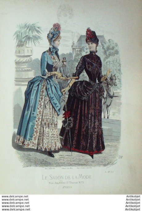 Gravure Mode Salon 1884 #  718 (Old Fashion plate)