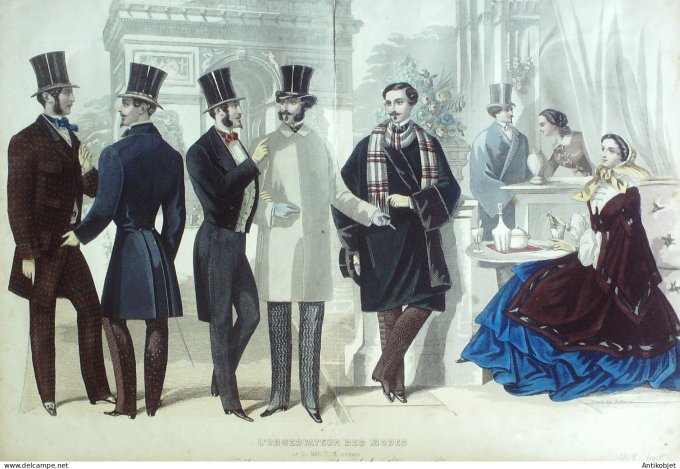 Gravure Mode Le Coupeur 1858- 9 (Old Fashion plate) Rare