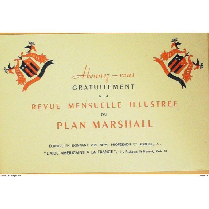 Buvard PLAN MARSHALL Revue illustrée