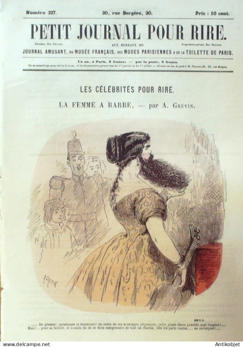 Petit journal pour Rire 1860 # 327 Musiciens & Musiciennes Marcelin
