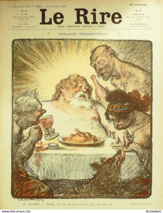 Le Rire 1907-09-14 # 241 Journal humoristique Ed.Originale M.Fallieres