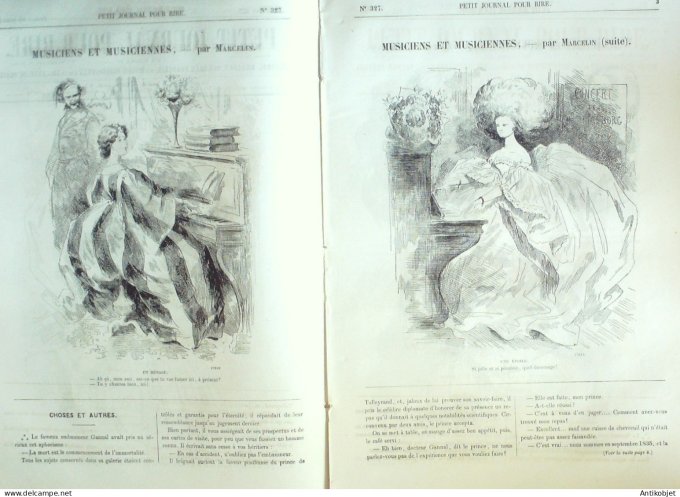 Petit journal pour Rire 1860 # 327 Musiciens & Musiciennes Marcelin