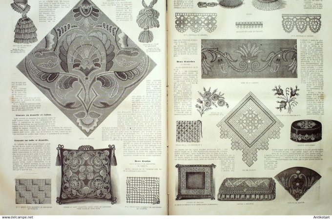 La Mode illustrée journal + gravure associée 1880 #  13